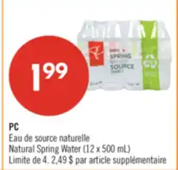 Pharmaprix PC Natural Spring Water offer