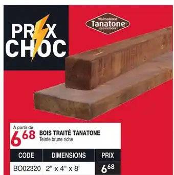 Matério BOIS TRAITÉ TANATONE 2 x 4 x 8' offer