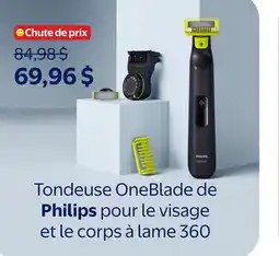 Walmart Tondeuse OneBlade de Philips pour le visage et le corps à lame 360 offer
