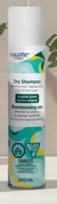 Walmart Shampooing sec Equate au parfum original offer