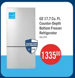 The Brick GE 17.7 Cu. Ft. Counter-Depth Bottom Freezer Refrigerator offer