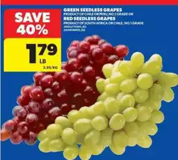 Real Canadian Superstore GREEN SEEDLESS GRAPES or RED SEEDLESS GRAPES offer