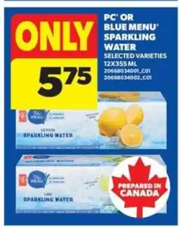 Real Canadian Superstore PC or Blue Menu Sparkling Water offer