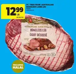 Real Canadian Superstore PC Free From Australian Boneless Lamb Leg offer