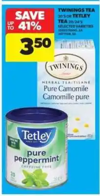 Real Canadian Superstore Twinings Tea 20's or Tetley Tea 20/24's offer