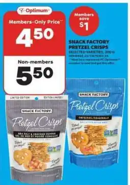 Real Canadian Superstore Snack Factory Pretzel Crisps offer