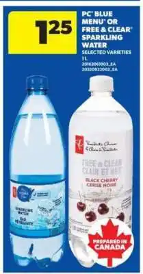 Real Canadian Superstore PC Blue Menu or Free & Clear Sparkling Water offer