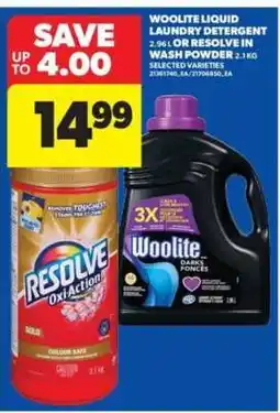 Real Canadian Superstore Woolite Liquid Laundry Detergent or Resolve In Wash Powder offer