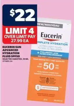 Real Canadian Superstore Eucerin Sun Advanced Hydration Fluid SPF50 offer