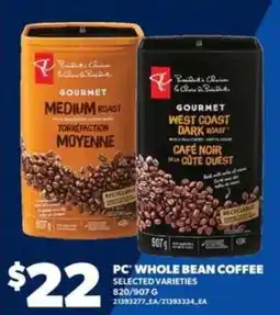 Real Canadian Superstore PC Whole Bean Coffee offer