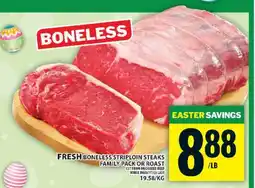 Food Basics Fresh Boneless Striploin Steaks offer