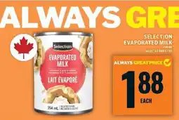 Food Basics SELECTION EVAPORATED MILK offer