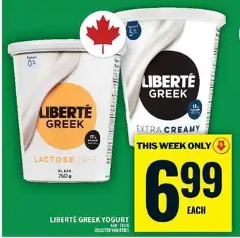 Food Basics Liberté Greek Yogurt offer