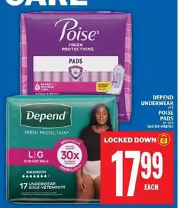 Food Basics Depend Underwear / Poise Pads offer