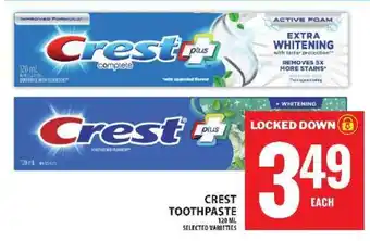 Food Basics Crest Toothpaste offer