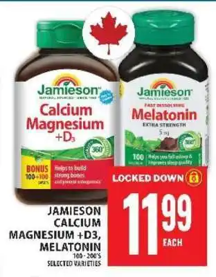 Food Basics Jamieson Calcium Magnesium + D3 & Melatonin offer