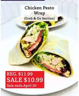 The Big Carrot Chicken Pesto Wrap offer
