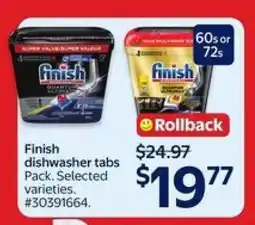 Walmart FINISH DISHWASHER TABS offer