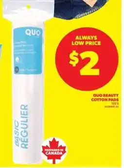 Real Canadian Superstore QUO BEAUTY COTTON PADS offer