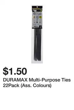 Dollarama DURAMAX Multi-Purpose Ties 22Pack (Ass. Colours) offer