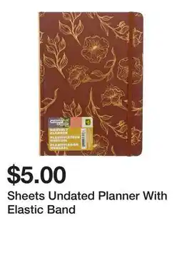 Dollarama Sheets Undated Planner With Elastic Band offer