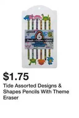 Dollarama Tide Assorted Designs & Shapes Pencils With Theme Eraser offer