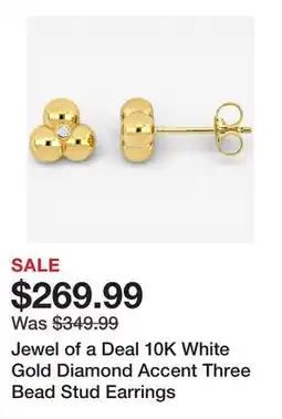 TSC Stores Jewel of a Deal 10K White Gold Diamond Accent Three Bead Stud Earrings offer