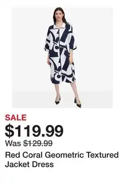 TSC Stores Red Coral Geometric Textured Jacket Dress offer
