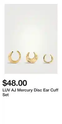 Holt Renfrew LUV AJ Mercury Disc Ear Cuff Set offer