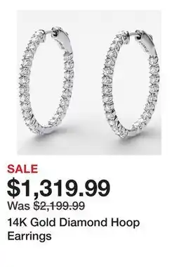 TSC Stores 14K Gold Diamond Hoop Earrings offer