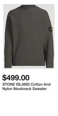Holt Renfrew STONE ISLAND Cotton And Nylon Mockneck Sweater offer