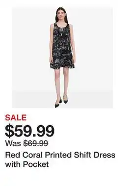 TSC Stores Red Coral Printed Shift Dress with Pocket offer