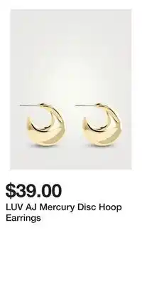 Holt Renfrew LUV AJ Mercury Disc Hoop Earrings offer