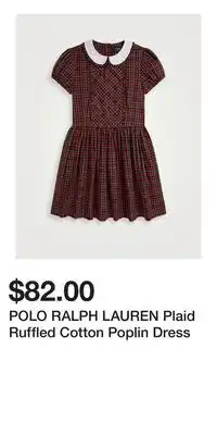 Holt Renfrew POLO RALPH LAUREN Plaid Ruffled Cotton Poplin Dress offer