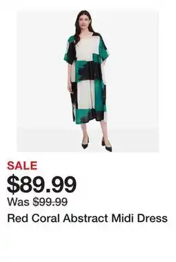 TSC Stores Red Coral Abstract Midi Dress offer