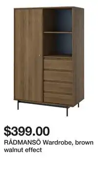 IKEA RÅDMANSÖ Wardrobe, brown walnut effect offer