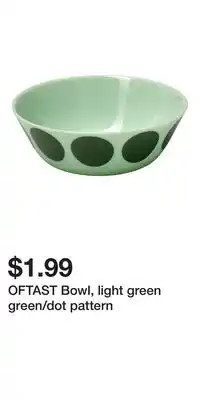 IKEA OFTAST Bowl, light green green/dot pattern offer