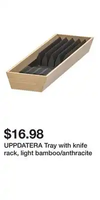 IKEA UPPDATERA Tray with knife rack, light bamboo/anthracite offer