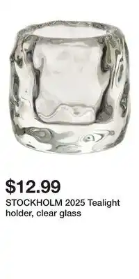 IKEA STOCKHOLM 2025 Tealight holder, clear glass offer