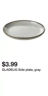 IKEA GLADELIG Side plate, gray offer