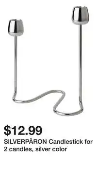 IKEA SILVERPÄRON Candlestick for 2 candles, silver color offer