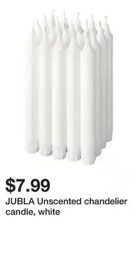 IKEA JUBLA Unscented chandelier candle, white offer