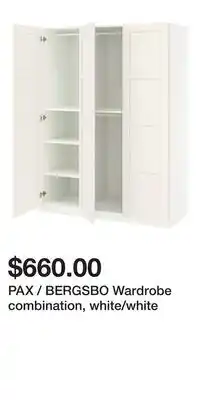 IKEA PAX / BERGSBO Wardrobe combination, white/white offer