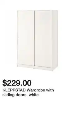 IKEA KLEPPSTAD Wardrobe with sliding doors, white offer