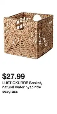 IKEA LUSTIGKURRE Basket, natural water hyacinth/seagrass offer