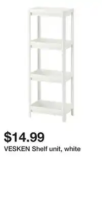 IKEA VESKEN Shelf unit, white offer