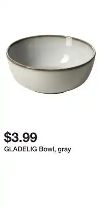IKEA GLADELIG Bowl, gray offer