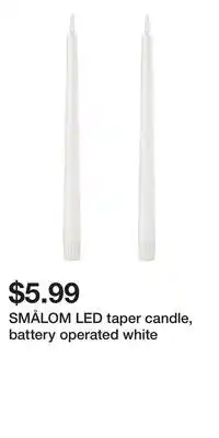 IKEA SMÅLOM LED taper candle, battery operated white offer