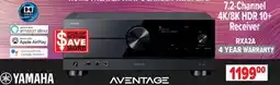 2001 Audio Video RXA2A - YAMAHA 7.2 Channel 4K/8J HDR 10+ Receiver offer
