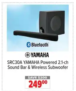 2001 Audio Video SRC30A YAMAHA Powered 2.1-ch Sound Bar & Wireless Subwoofer offer